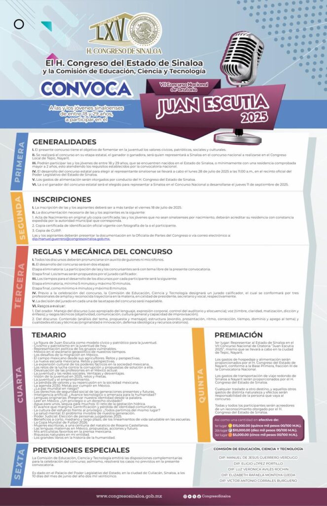 Concurso Nacional de Oratoria “Juan Escutia 2025”