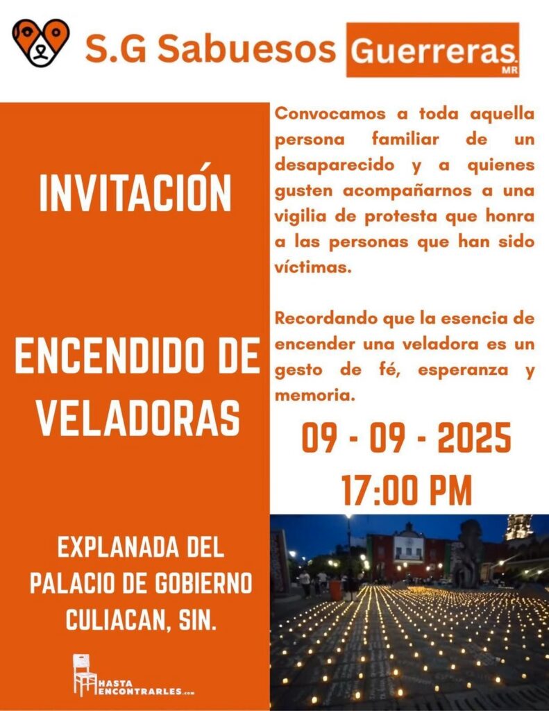Convocan a encendido de veladoras en memoria de personas desaparecidas en Culiacán