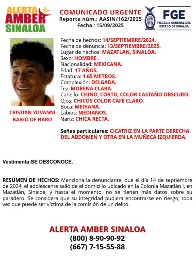 Alerta Amber en Mazatlán