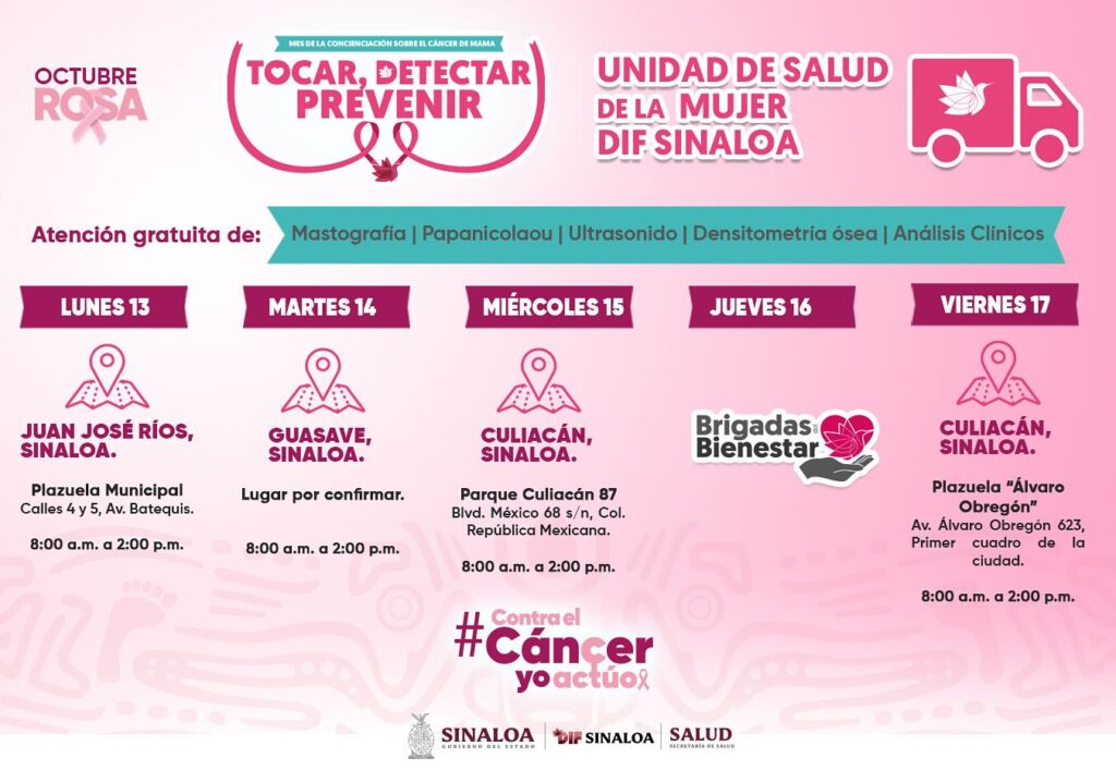 DIF Sinaloa ofrece estudios gratuitos de salud para la mujer