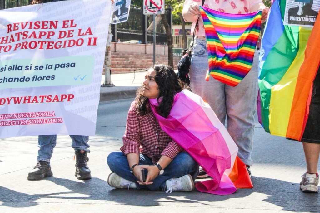 Manifestación en Culiacán contra la diputada con licencia