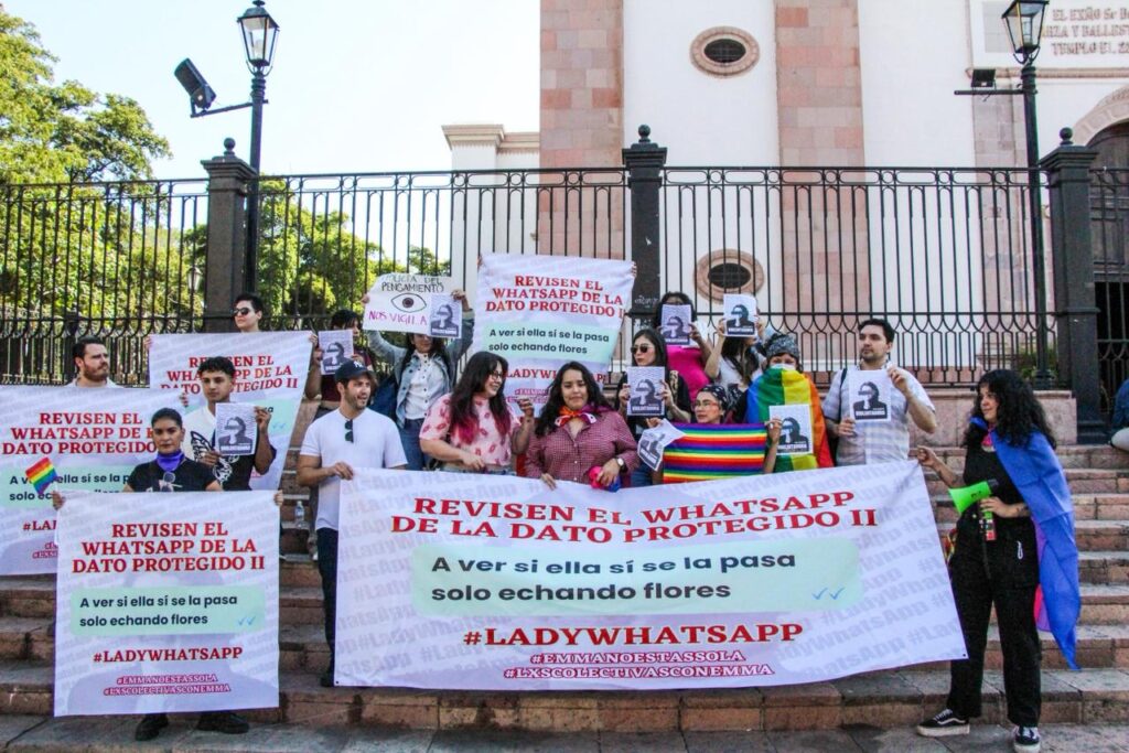 Manifestación en Culiacán contra la diputada con licencia