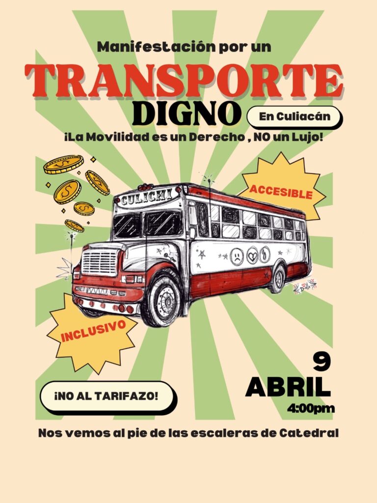 convocan a protesta en Culiacán contra aumento al transporte
