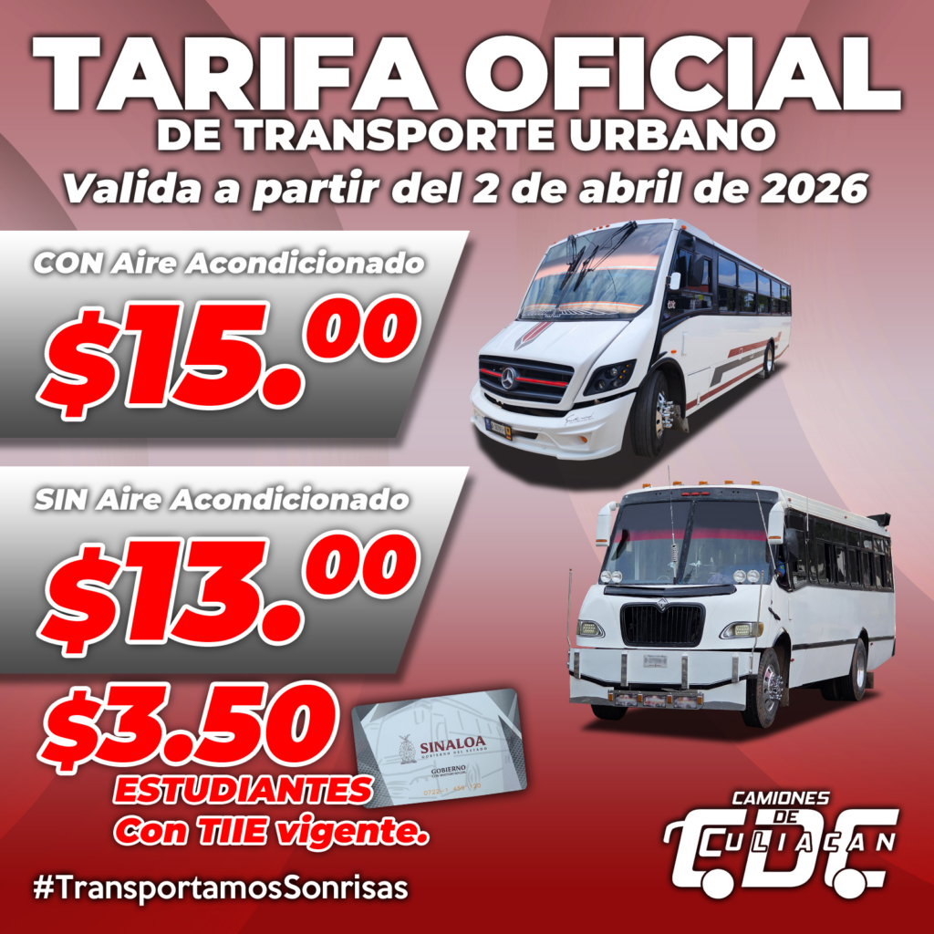 sube el trasporte público en Sinaloa