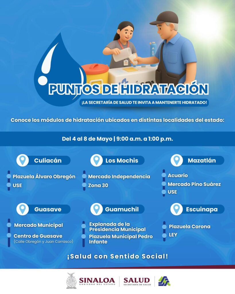 Sinaloa activa puntos de hidratación