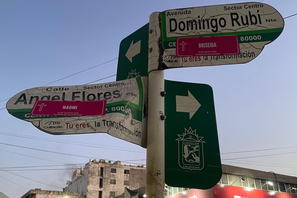 calles con nombres de víctimas de feminicidio