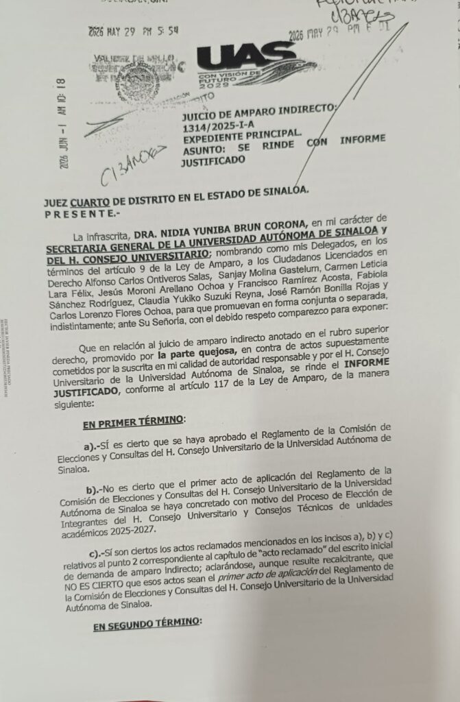 Estudiantes de la UAS anuncian avance legal contra elección de consejeros